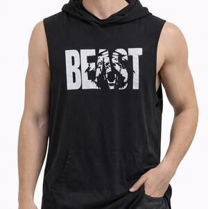 Beast Sleeveless Hoodie Top L
